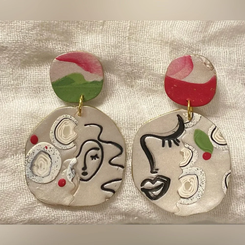 Holiday Handmade Sister Earrings by Susie - Picture 2 of 2